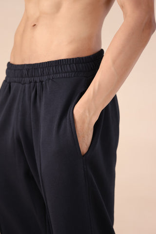 Black Essential Pleated Baggy Trousers