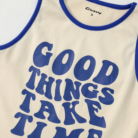 Good Things Take Time Ribbed Tanktop