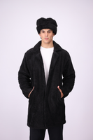 Plush Comfort Long Fur Unisex Coat - Black
