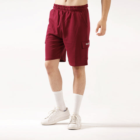 Maroon Cargo Relax Fit Shorts