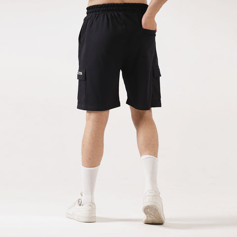 Black Cargo Relax Fit Shorts
