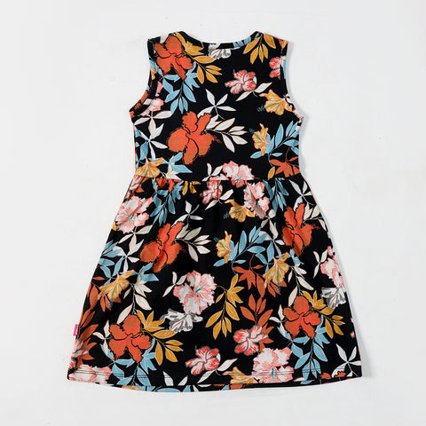 Girls Black Floral Dress