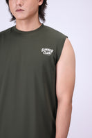 OLIVE RELAXED FIT TANK T-SHIRT