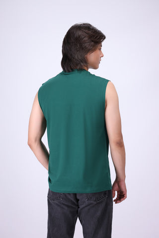 GREEN RELAXED FIT TANK T-SHIRT