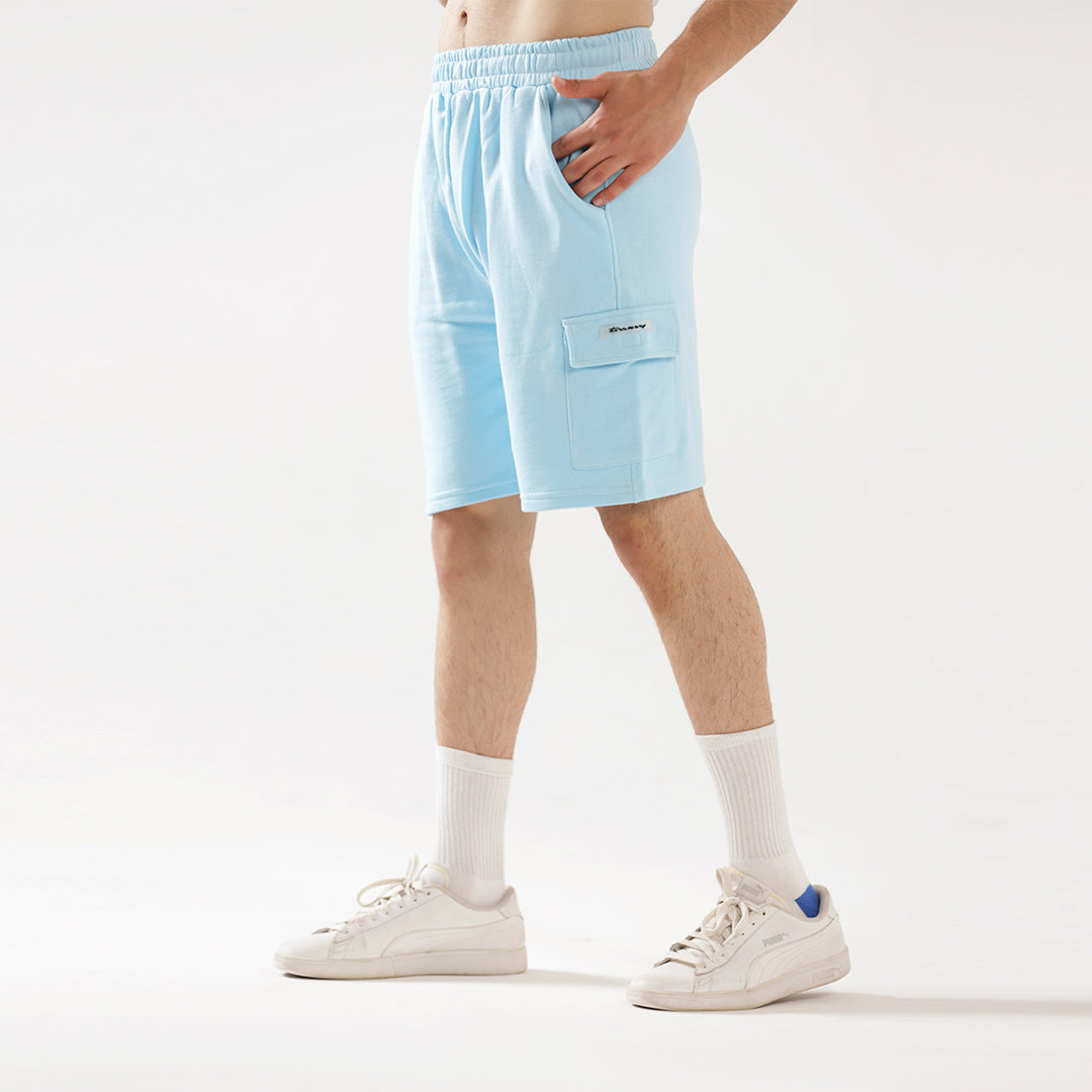 Sky Blue Cargo Relax Fit Shorts