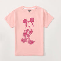 Mickey Girls Puff Printed T-shirt