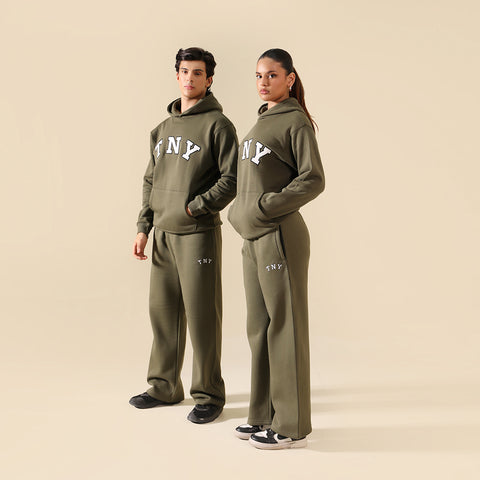 TNY Unisex Oversized Hoodie - Olive Green