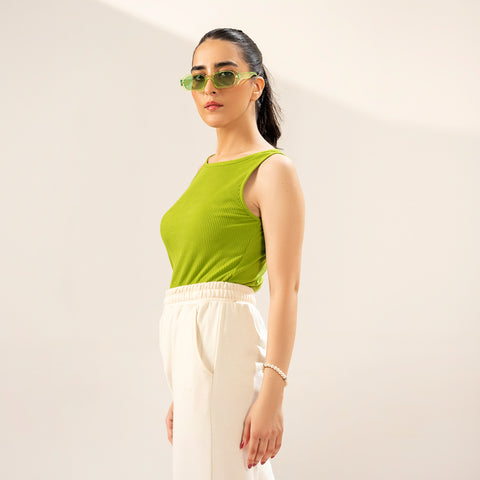Lime Ribbed Tanktop