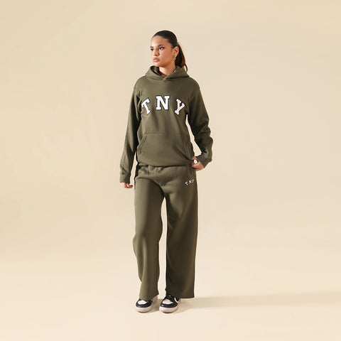 TNY Unisex Oversized Hoodie - Olive Green