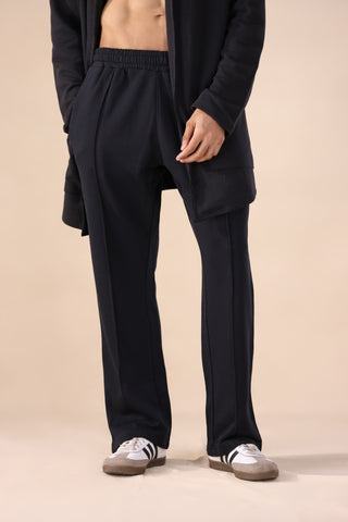 Black Essential Pleated Baggy Trousers