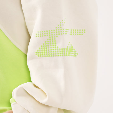 Neon Oversized Boxy Funnel Spliced Hoodie