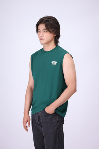 GREEN RELAXED FIT TANK T-SHIRT