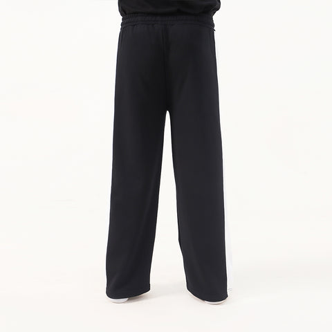 Black Wide Leg Contrast Panel Unisex Trouser