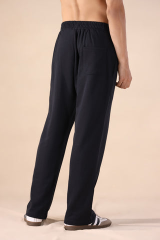 Black Essential Pleated Baggy Trousers