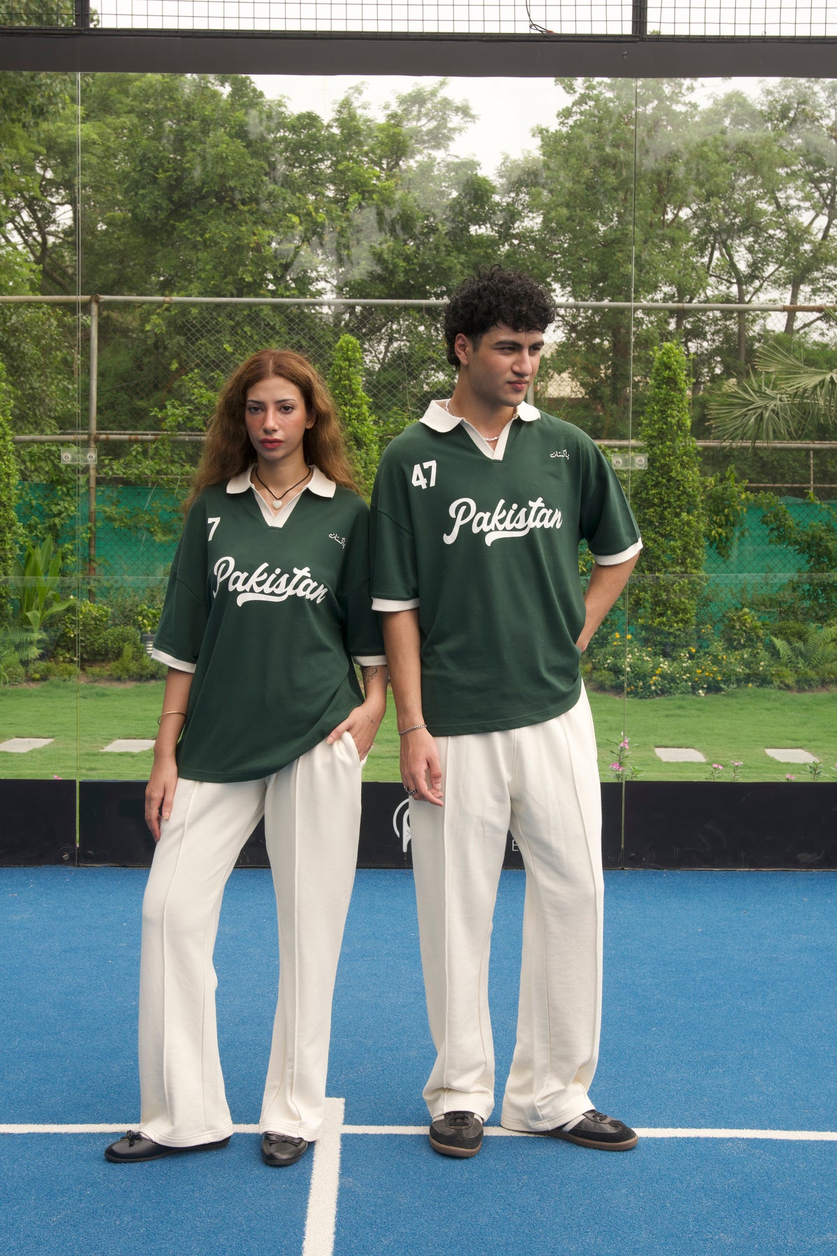 Pakistan Oversized Contrast Collar Knitted Polo Unisex