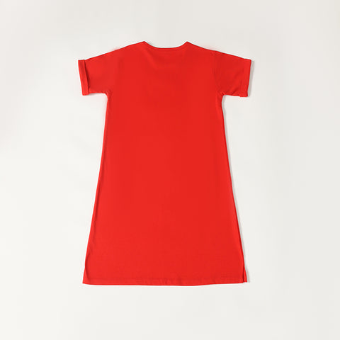 Red - Girls Pocket Dress