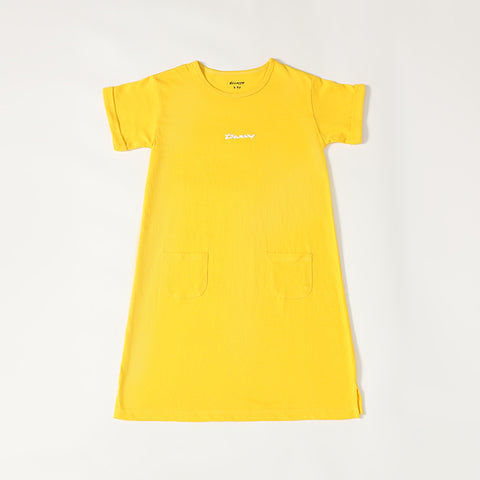 Yellow - Girls Pocket Dress