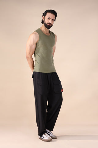 Ribbed Tanktop – Olive