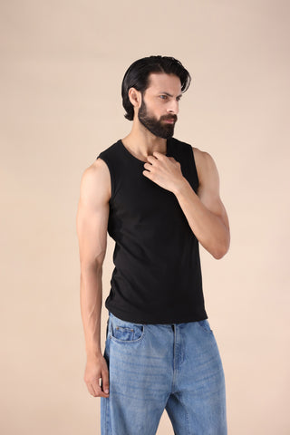Ribbed Tanktop – Black