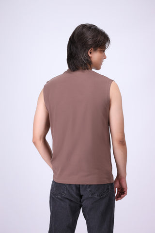 MOCHA RELAXED FIT TANK T-SHIRT