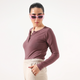 Dusty Berry Long Sleeve Ribbed Henley
