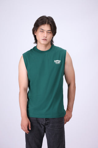 GREEN RELAXED FIT TANK T-SHIRT