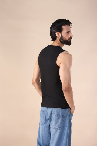 Ribbed Tanktop – Black