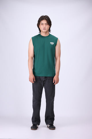 GREEN RELAXED FIT TANK T-SHIRT