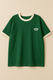Oversized Ringer T-shirt Green