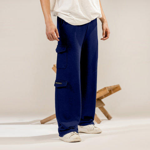 Midnight Blue Wide Leg Cargo Trouser