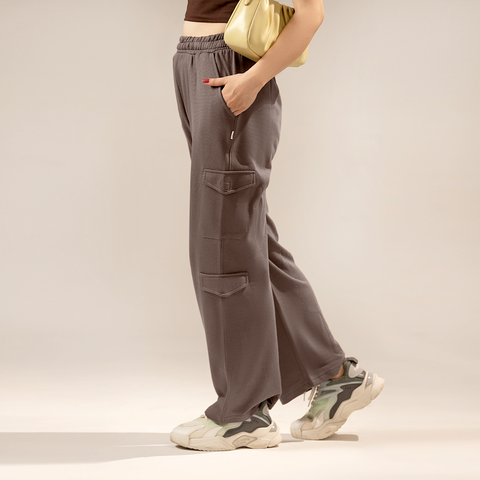 Java Brown Wide Leg Cargo Unisex Trouser