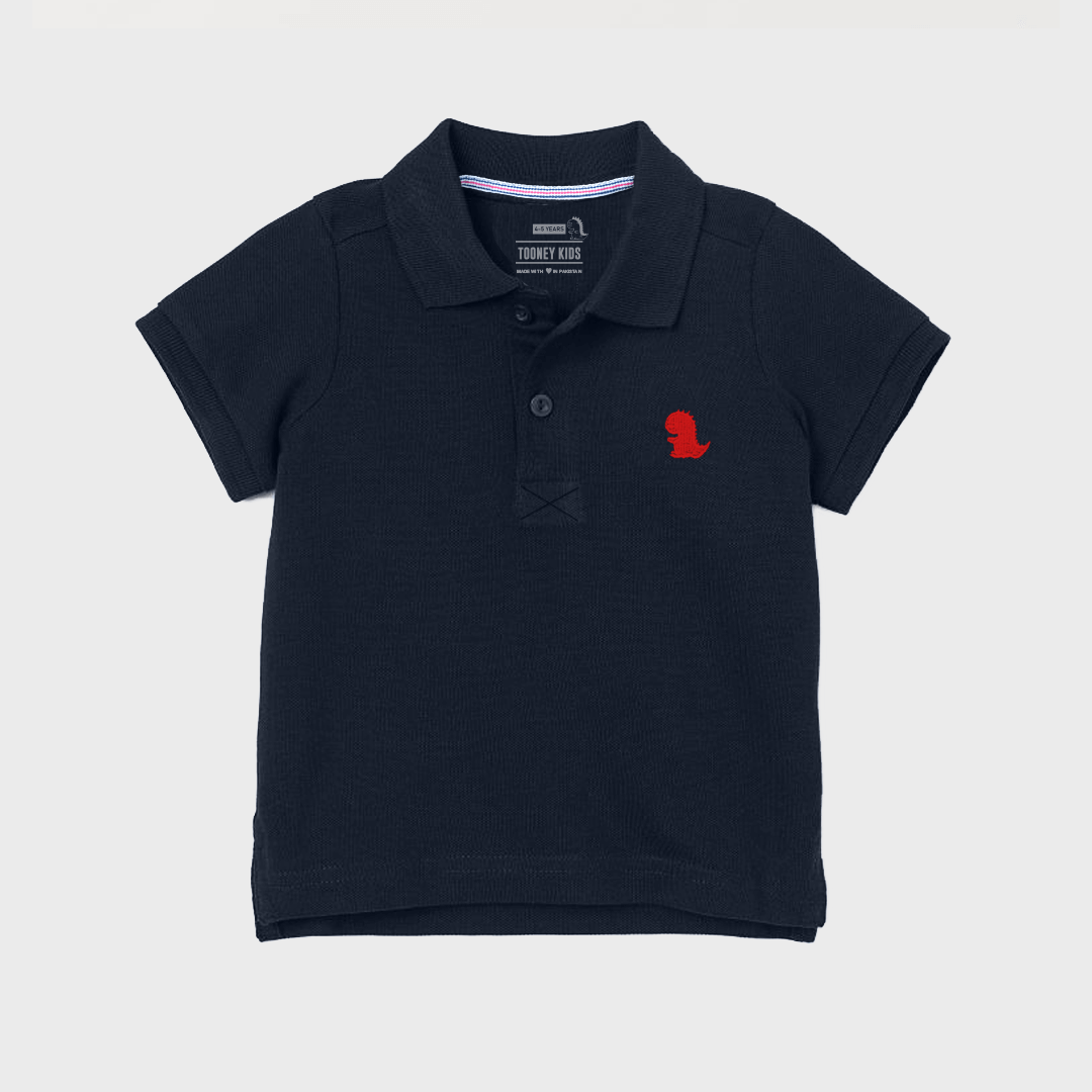 Kids Navy Solid Polo