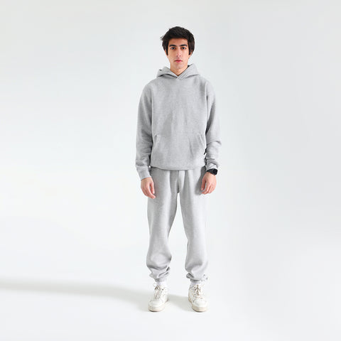 Grey Relax Fit Fleece Hoodie