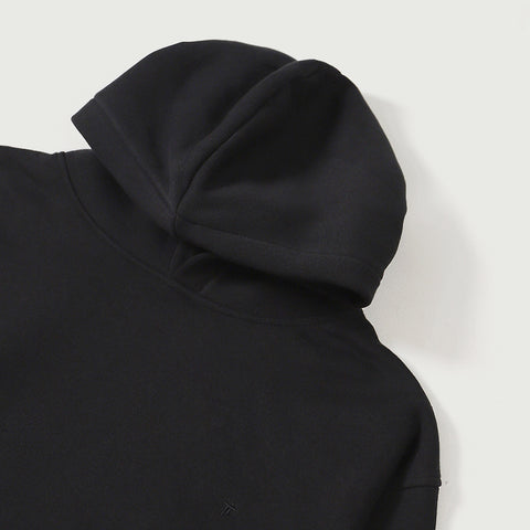 Black Relax Fit Fleece Hoodie