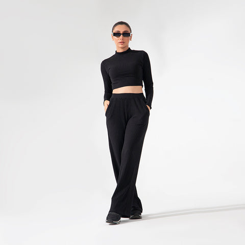 Ribbed Flare Trouser