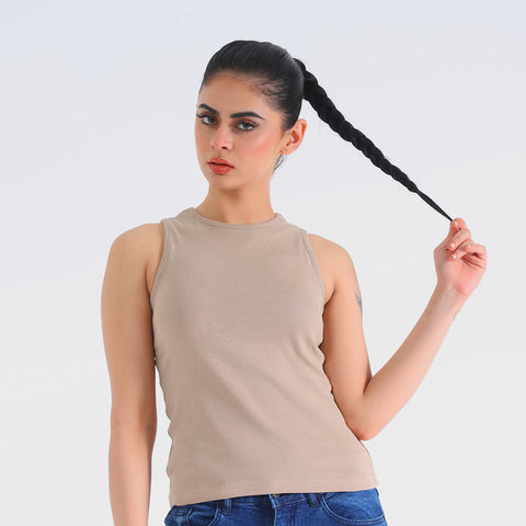 Khaki Ribbed Tanktop