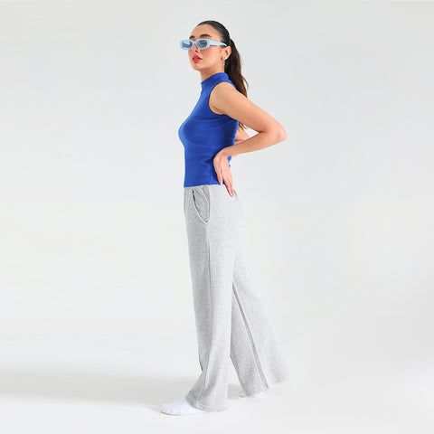 Seam Front Flare Trouser in Grey