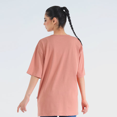 Modest Oversize Crew Neck Peach