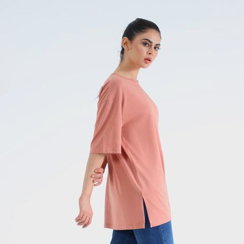 Modest Oversize Crew Neck Peach
