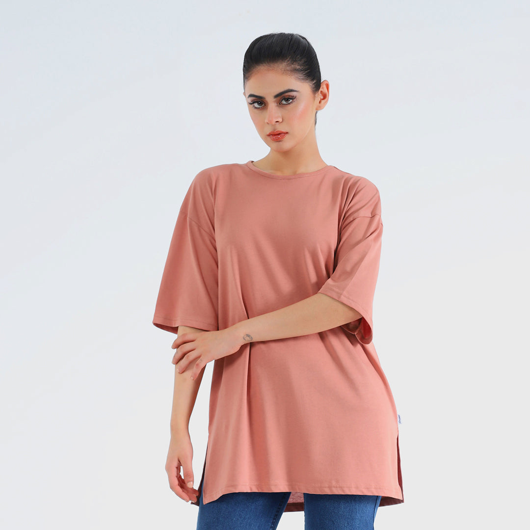 Modest Oversize Crew Neck Peach