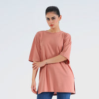 Modest Oversize Crew Neck Peach