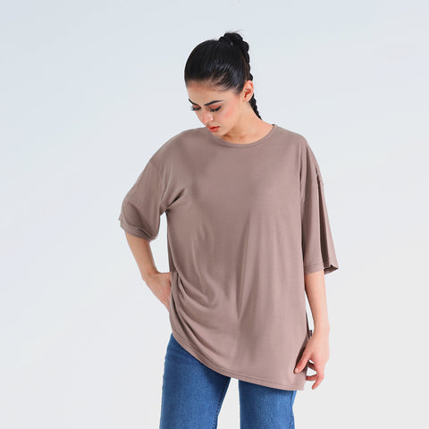 Modest Oversize Crew Neck Brown