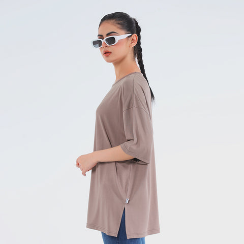 Modest Oversize Crew Neck Brown