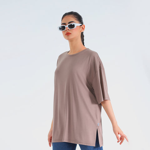 Modest Oversize Crew Neck Brown