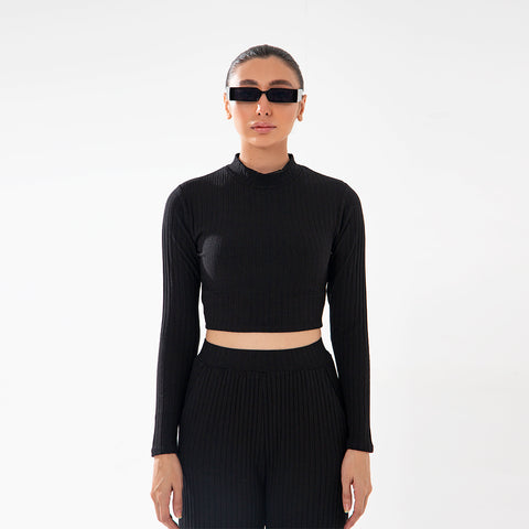 Ribbed Mock Neck Co-ord Set