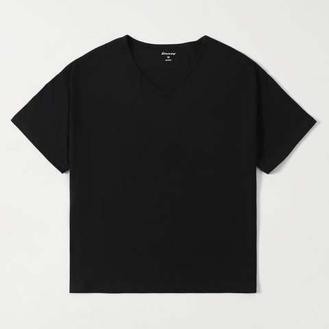 Black Loose Fit V-Neck