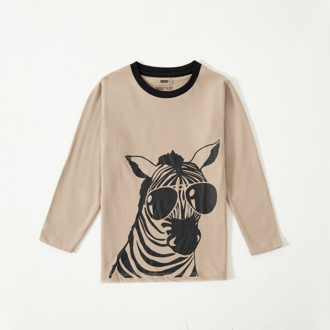 Cool Zebra Full Sleeve Kids T-shirt