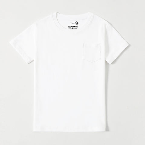 White Kids Pocket Tee