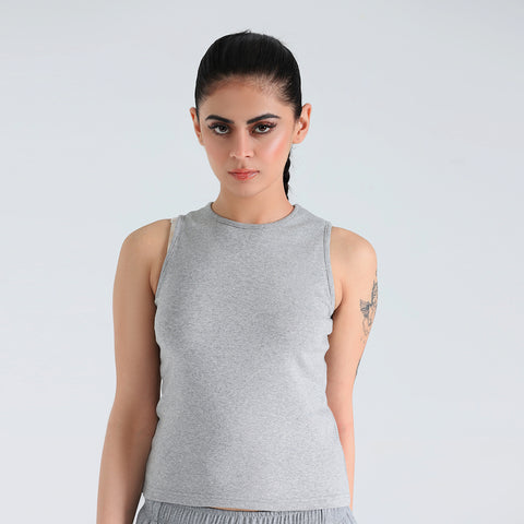Grey Ribbed Tanktop