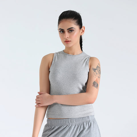 Grey Ribbed Tanktop
